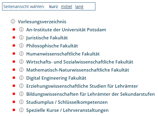 Online-Vorlesungsverzeichnis der Universität Potsdam