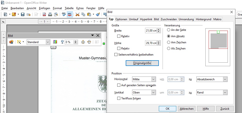 Ändern der Bildeigenschaften